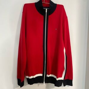 TOMMY HILFIGER Red and Black Track Jacket Size XL